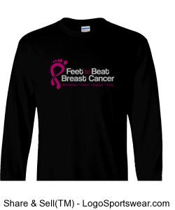Feet to Beat Breast Cancer Long Sleeve T-Shirt Design Zoom